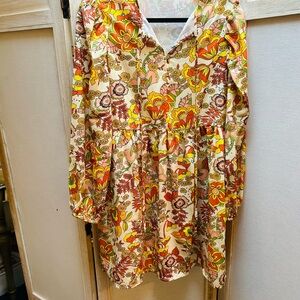Floral Long-Sleeve Mini Dress - perfect for fall!